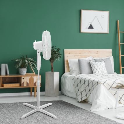 Aigostar - Επιδαπέδιος ανεμιστήρας 45 W/230 V, διάμ. 40 εκ., λευκός