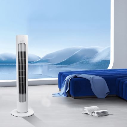 Aigostar - Επιδαπέδιος ανεμιστήρας 50W/230V λευκός με τηλεχειριστήριο
