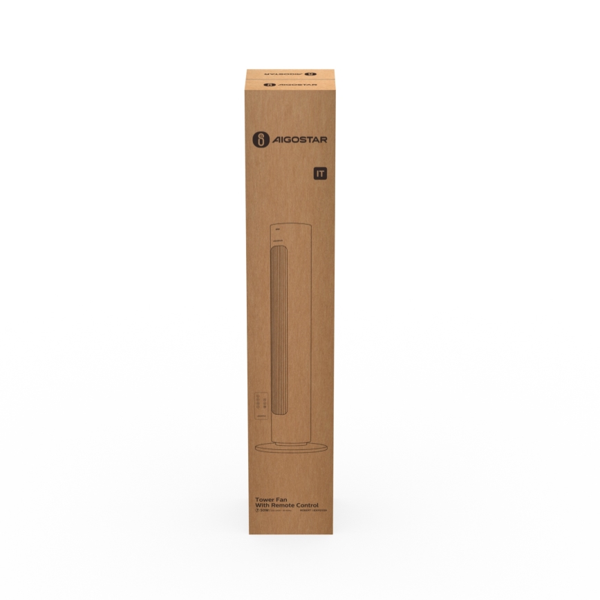 Aigostar - Επιδαπέδιος ανεμιστήρας 50W/230V λευκός με τηλεχειριστήριο