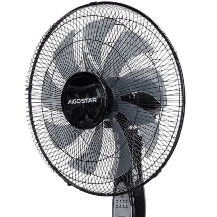 Aigostar - Επιδαπέδιος ανεμιστήρας 55W/230V 130 εκ. μαύρος + τηλεχειριστήριο