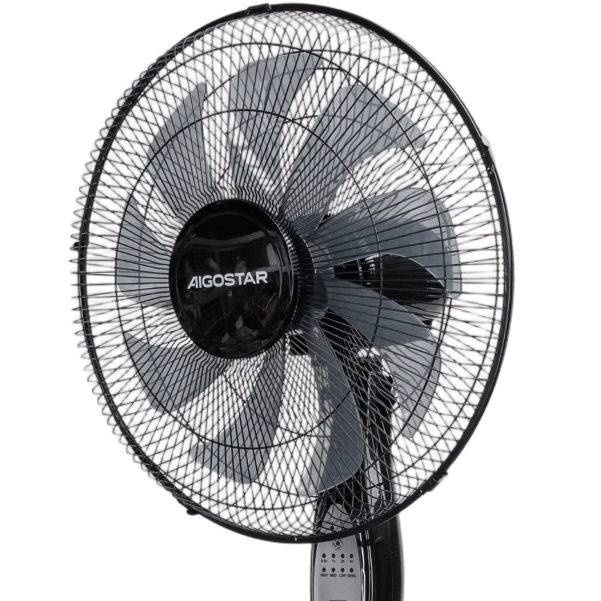 Aigostar - Επιδαπέδιος ανεμιστήρας 55W/230V 130 εκ. μαύρος + τηλεχειριστήριο