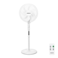 Aigostar - Επιδαπέδιος ανεμιστήρας 60W/230V λευκός με τηλεχειριστήριο
