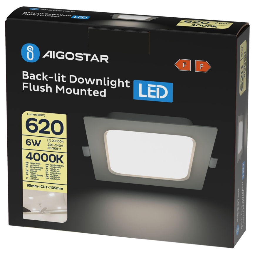 Aigostar - Εντοιχιστό φωτιστικό οροφής LED/6W/230V 4000K 12x12 cm λευκό