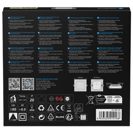 Aigostar - Εντοιχιστό φωτιστικό οροφής LED/6W/230V 4000K 12x12 cm λευκό