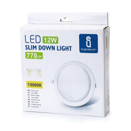 Aigostar - Εντοιχισμένο φωτιστικό LED/12W/230V 3000K Ø17 cm λευκό