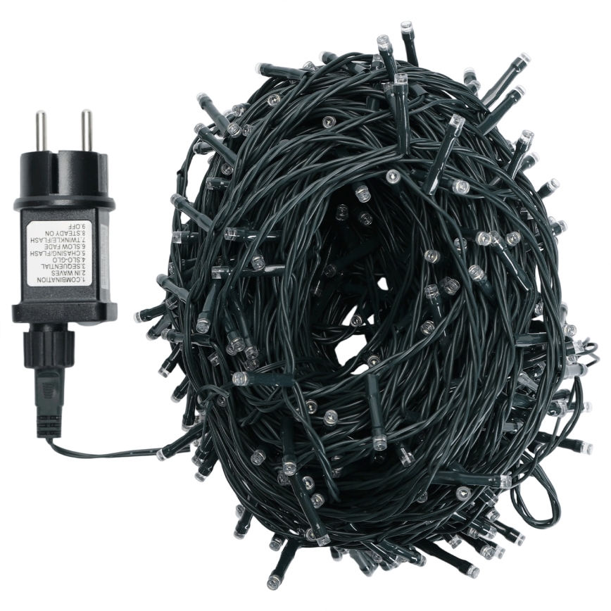 Aigostar - LED Εξωτερική γιρλάντα 500xLED/8 λειτουργίες 50m IP44 θερμό λευκό