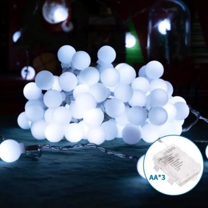 Aigostar - Εξωτερική γιρλάντα LED 100xLED/3xAA/8 λειτουργιών 10,3 m IP44 ψυχρό λευκό