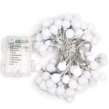 Aigostar - Εξωτερική γιρλάντα LED 100xLED/3xAA/8 λειτουργιών 10,3 m IP44 ψυχρό λευκό