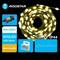 Aigostar - Εξωτερική χριστουγεννιάτικη LED γιρλάντα 500 LED, 8 λειτουργίες, μήκος 53 m, IP44, ζεστό λευκό