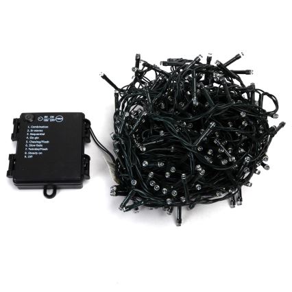 Aigostar - LED χριστουγεννιάτικη γιρλάντα εξωτερικού χώρου 400xLED/8 λειτουργίες 4xAA 20,3 m IP44 θερμό λευκό