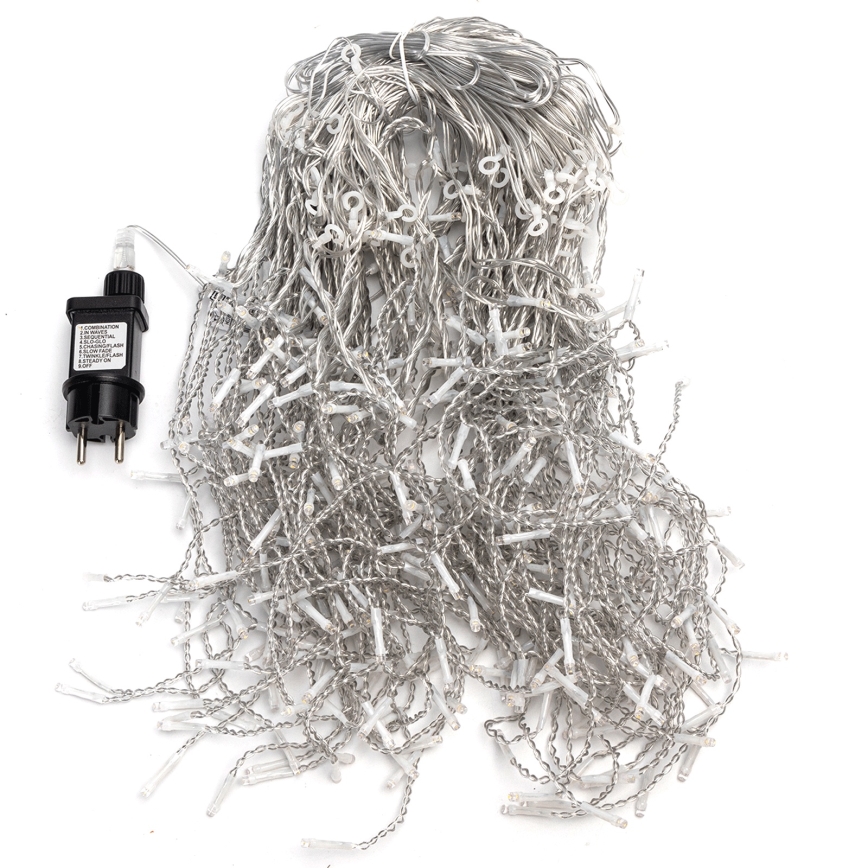 Aigostar - LED Εξωτερική χριστουγεννιάτικη γιρλάντα 400xLED/8 λειτουργίες 20x0,4m IP44 ζεστό λευκό