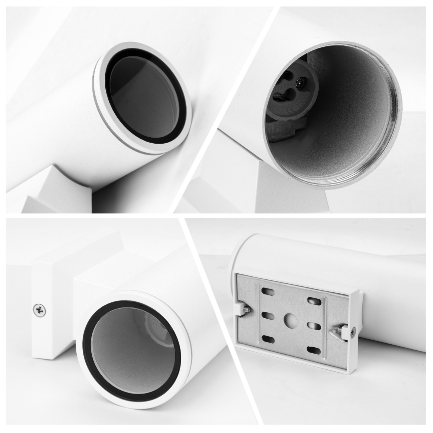 Aigostar - Εξωτερικό φωτιστικό τοίχου 2xGU10/230V IP65 λευκό στρογγυλό