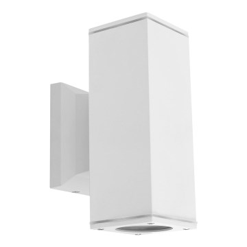 Aigostar - Εξωτερικό φωτιστικό τοίχου 2xGU10/230V IP65 λευκό τετράγωνο