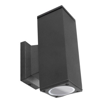 Aigostar - Εξωτερικό επιτοίχιο φωτιστικό 2xGU10/230V IP65 μαύρο τετράγωνο