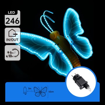 Aigostar - Εξωτερικό διακοσμητικό LED 246xLED/9W/230V 42 cm IP44 πεταλούδα/μπλε