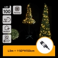 Aigostar - Εξωτερικό χριστουγεννιάτικο δέντρο LED, 100 LED, 1,5 m, IP44, πράσινο, θερμό λευκό