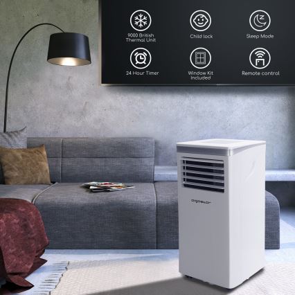 Aigostar - Έξυπνο φορητό κλιματιστικό 3 σε 1 1003W/230V 9000 BTU Wi‑Fi λευκό + τηλεχειριστήριο