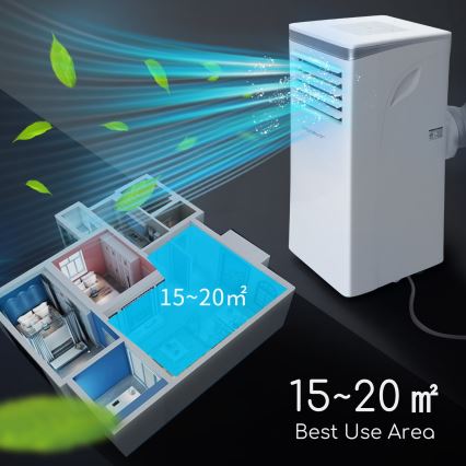 Aigostar - Έξυπνο φορητό κλιματιστικό 3 σε 1 1003W/230V 9000 BTU Wi‑Fi λευκό + τηλεχειριστήριο