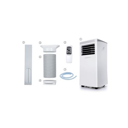 Aigostar - Έξυπνο φορητό κλιματιστικό 3 σε 1 1003W/230V 9000 BTU Wi‑Fi λευκό + τηλεχειριστήριο
