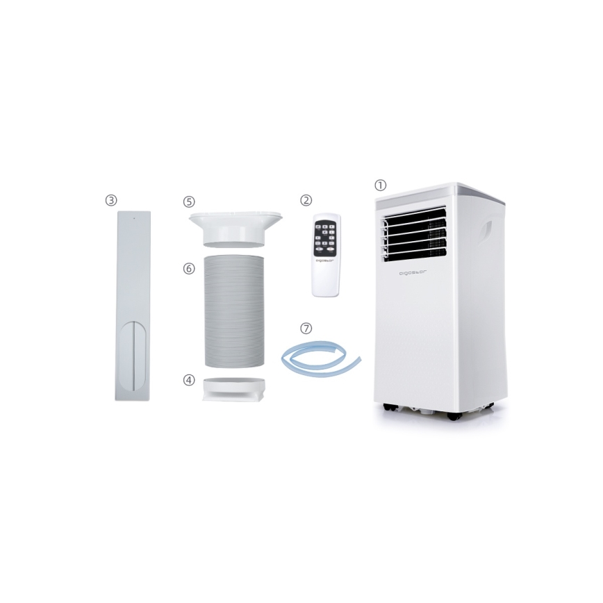 Aigostar - Έξυπνο φορητό κλιματιστικό 3 σε 1 1003W/230V 9000 BTU Wi‑Fi λευκό + τηλεχειριστήριο