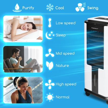 Aigostar - Έξυπνο κλιματιστικό air cooler 75W/230V Wi-Fi +  τηλεχειριστήριο