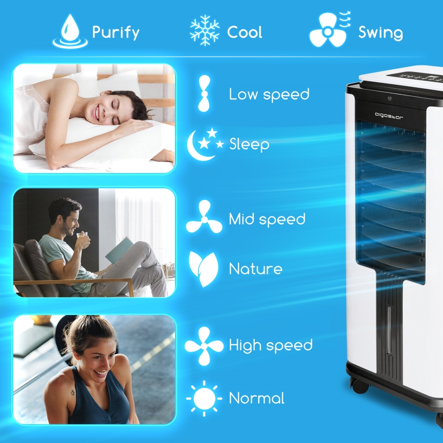 Aigostar - Έξυπνο κλιματιστικό air cooler 75W/230V Wi-Fi +  τηλεχειριστήριο