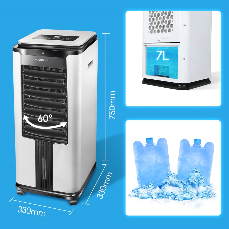 Aigostar - Έξυπνο κλιματιστικό air cooler 75W/230V Wi-Fi +  τηλεχειριστήριο