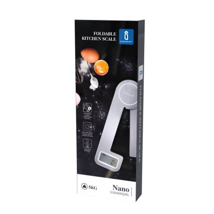 Aigostar - Αναδιπλούμενη ζυγαριά κουζίνας 5kg ματ χρώμιο