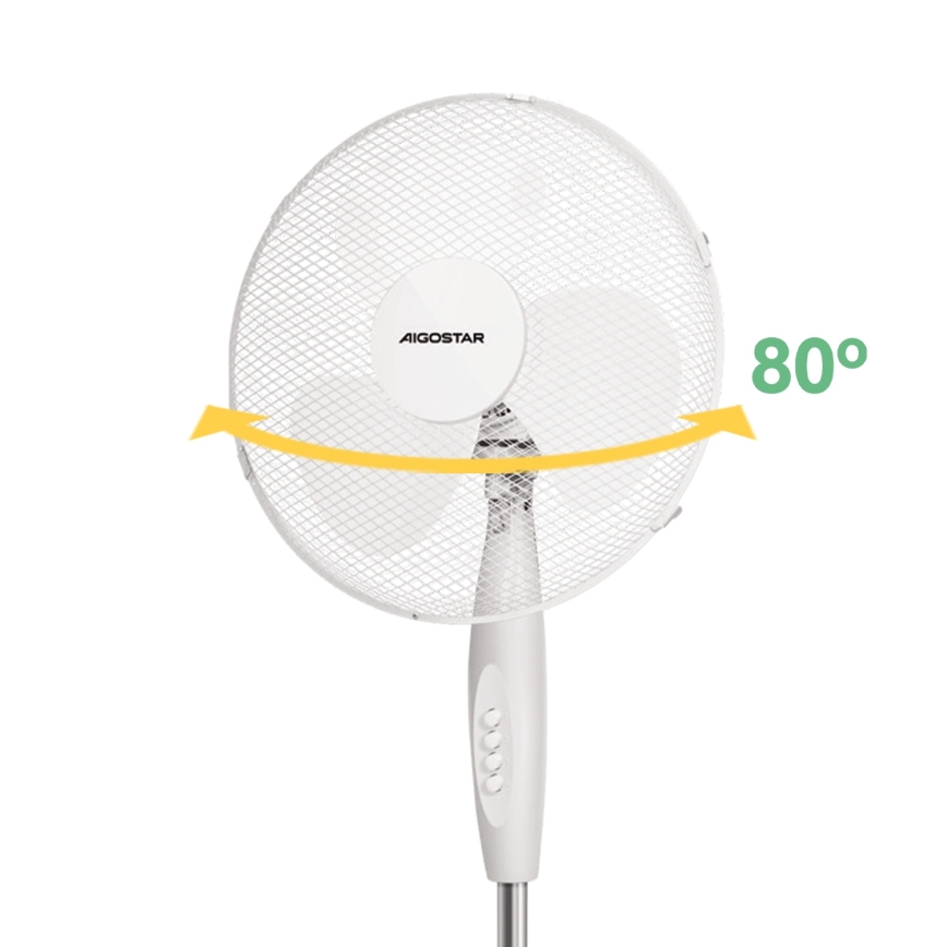 Aigostar - Ανεμιστήρας Ορθοστάτης 45W/230V 125 cm λευκό