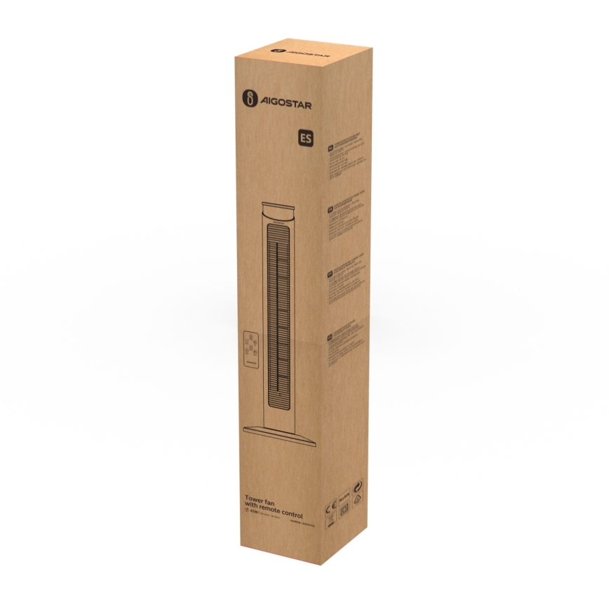 Aigostar - Ανεμιστήρας Ορθοστάτης 45W/230V μαύρο + RC