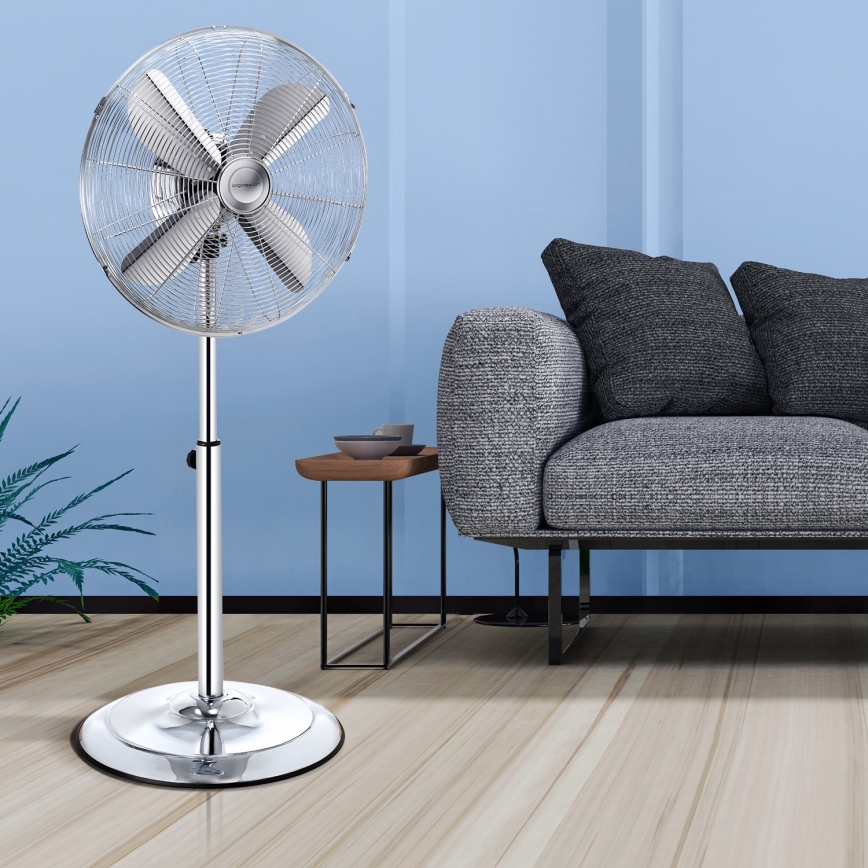Aigostar - Ανεμιστήρας Ορθοστάτης 50W/230V 44,8 cm γυαλιστερό χρώμιο