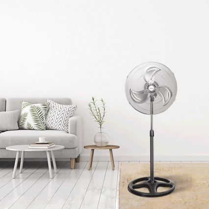Aigostar - Ανεμιστήρας Ορθοστάτης 55W/230V γυαλιστερό χρώμιο/μαύρο