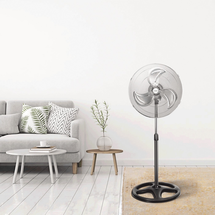 Aigostar - Ανεμιστήρας Ορθοστάτης 55W/230V γυαλιστερό χρώμιο/μαύρο