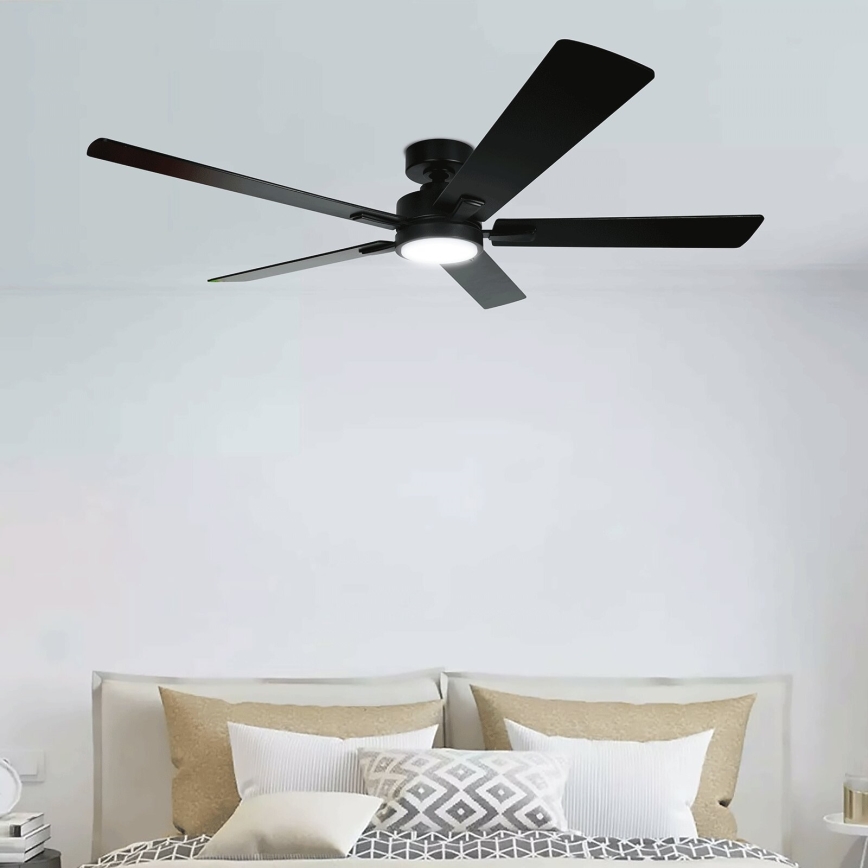 Aigostar - Ανεμιστήρας οροφής LED Dimmable LED/20W/230V 2700-6500K 132cm καφέ + τηλεχειριστήριο