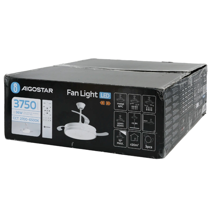 Aigostar - Ανεμιστήρας οροφής LED Dimmable LED/36W/230V 2700-6500K διάμετρος 107 cm + τηλεχειριστήριο λευκό