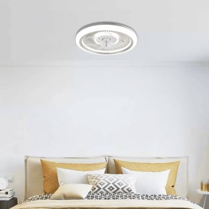 Aigostar - Ανεμιστήρας οροφής LED Dimmable LED/40W/230V 2700/4000/6500K διάμετρος 50 cm + τηλεχειριστήριο λευκό