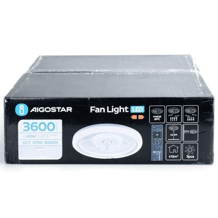 Aigostar - Ανεμιστήρας οροφής LED Dimmable LED/40W/230V 2700/4000/6500K διάμετρος 50 cm + τηλεχειριστήριο λευκό