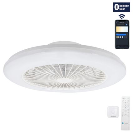 Aigostar - LED Φωτιστικό οροφής dimmable με ανεμιστήρα LED/40W/230V 2700-6500K διάμετρος 48,5 cm λευκό + τηλεχειριστήριο