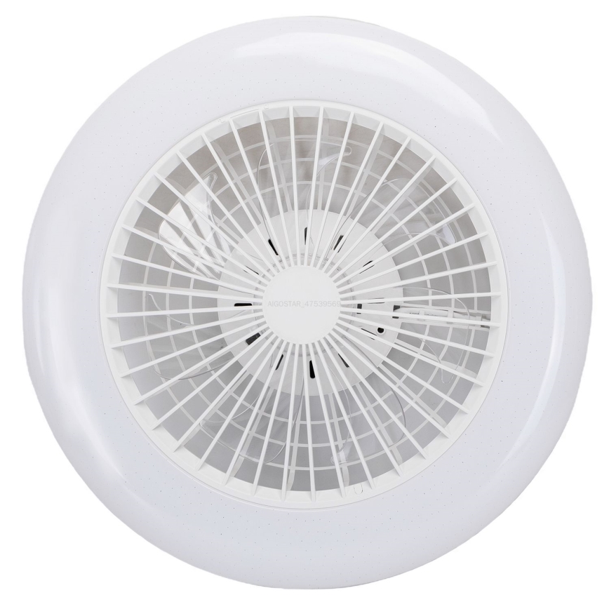 Aigostar - LED Φωτιστικό οροφής dimmable με ανεμιστήρα LED/40W/230V 2700-6500K διάμετρος 48,5 cm λευκό + τηλεχειριστήριο