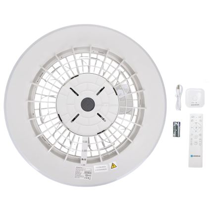 Aigostar - LED Φωτιστικό οροφής dimmable με ανεμιστήρα LED/40W/230V 2700-6500K διάμετρος 48,5 cm λευκό + τηλεχειριστήριο