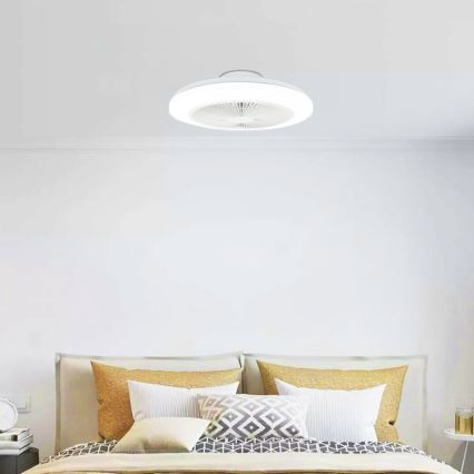 Aigostar - Ανεμιστήρας οροφής LED Dimmable LED/40W/230V 2700-6500K διάμετρος 48 cm + τηλεχειριστήριο λευκό