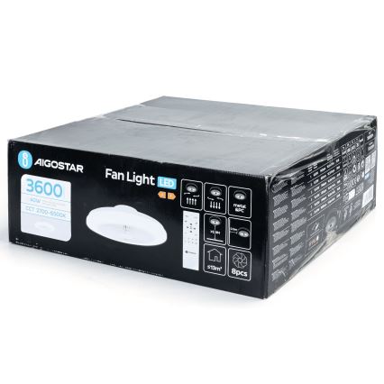 Aigostar - Ανεμιστήρας οροφής LED Dimmable LED/40W/230V 2700-6500K διάμετρος 48 cm + τηλεχειριστήριο λευκό