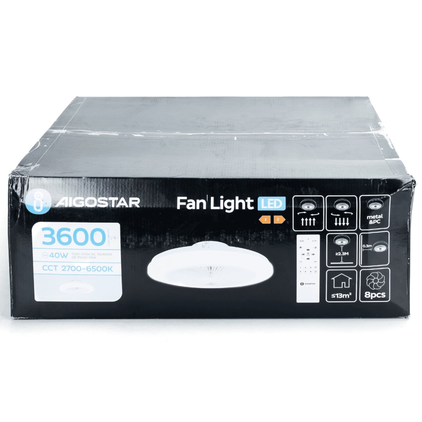 Aigostar - Ανεμιστήρας οροφής LED Dimmable LED/40W/230V 2700-6500K διάμετρος 48 cm + τηλεχειριστήριο λευκό