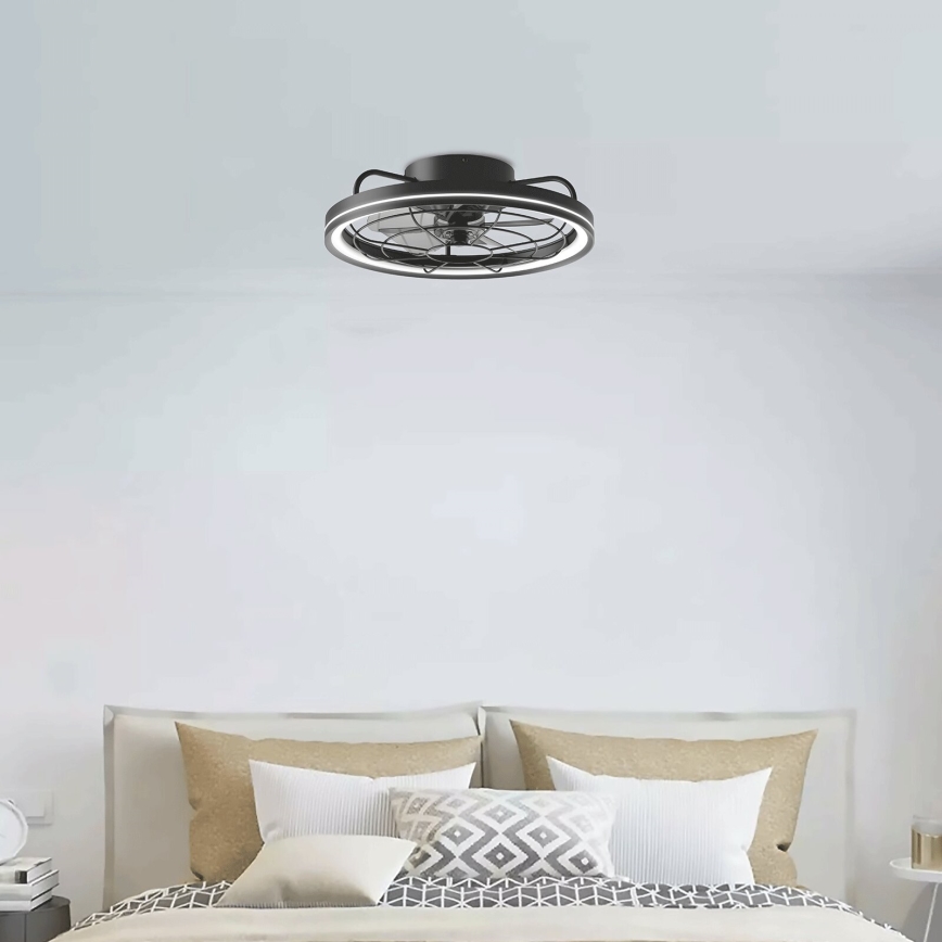 Aigostar - Ανεμιστήρας οροφής LED Dimmable LED/40W/230V 2700-6500K διάμετρος 48 cm + τηλεχειριστήριο μαύρο