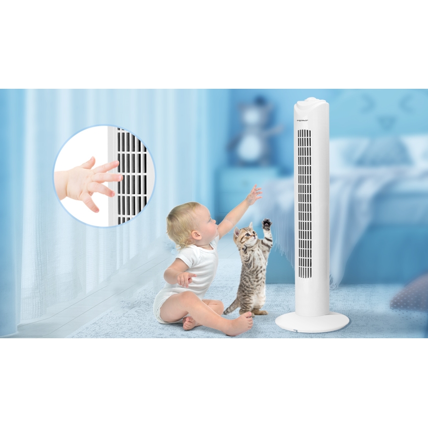 Aigostar - Ανεμιστήρας πύργος 45W/230V λευκό
