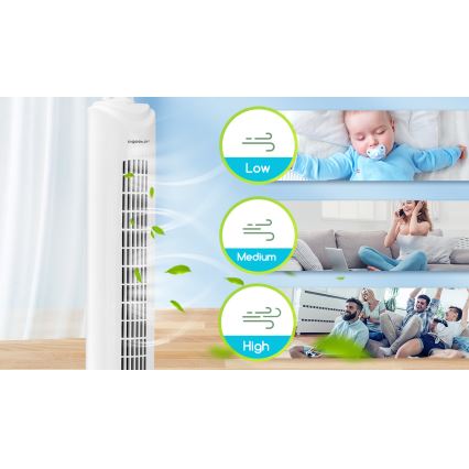 Aigostar - Ανεμιστήρας πύργος 45W/230V λευκό
