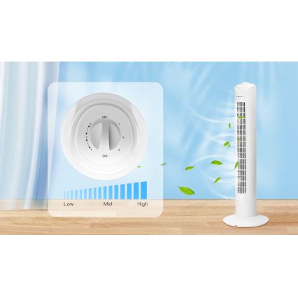 Aigostar - Ανεμιστήρας πύργος 45W/230V λευκό