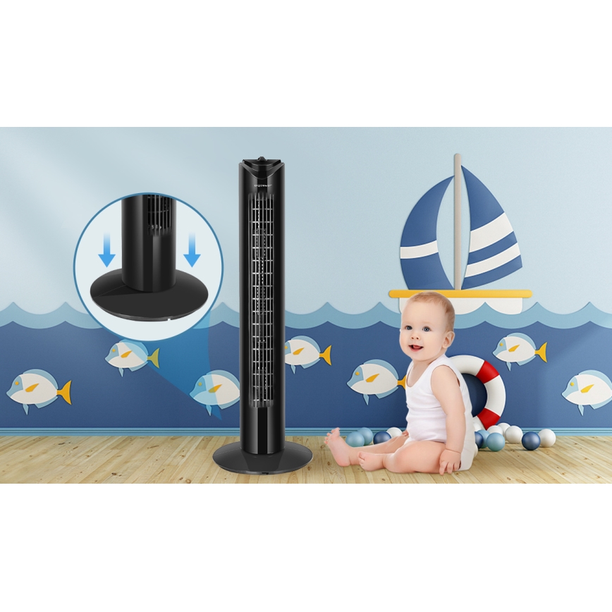 Aigostar - Ανεμιστήρας Πύργος 45W/230V μαύρο
