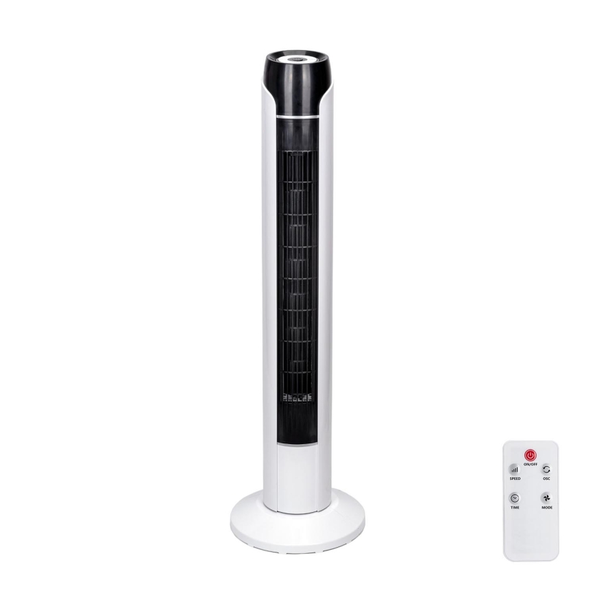 Aigostar - Ανεμιστήρας πύργος 50W/230V μαύρο/λευκό + τηλεχειριστήριο