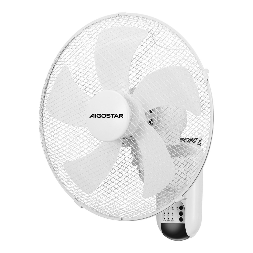 Aigostar -  Ανεμιστήρας τοίχου 45W/230V λευκό + τηλεχειριστήριο